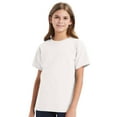thumbnail image 1 of Hanes Youth Essential-T Short Sleeve T-Shirt 100% Cotton Classic Fit Breathable Kids Tee (White, XS), 1 of 7