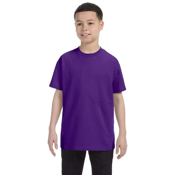 Hanes Youth Lay Flat Collar Tagless Cotton T-Shirt, Style 5450