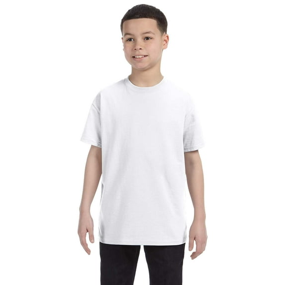 Hanes Youth Lay Flat Collar Tagless Cotton T-Shirt, Style 5450