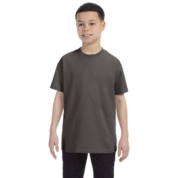Hanes Youth Lay Flat Collar Tagless Cotton T-Shirt, Style 5450
