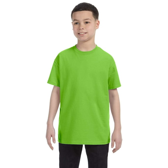 Hanes Youth Lay Flat Collar Tagless Cotton T-Shirt, Style 5450