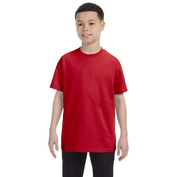 Hanes Youth Lay Flat Collar Tagless Cotton T-Shirt, Style 5450