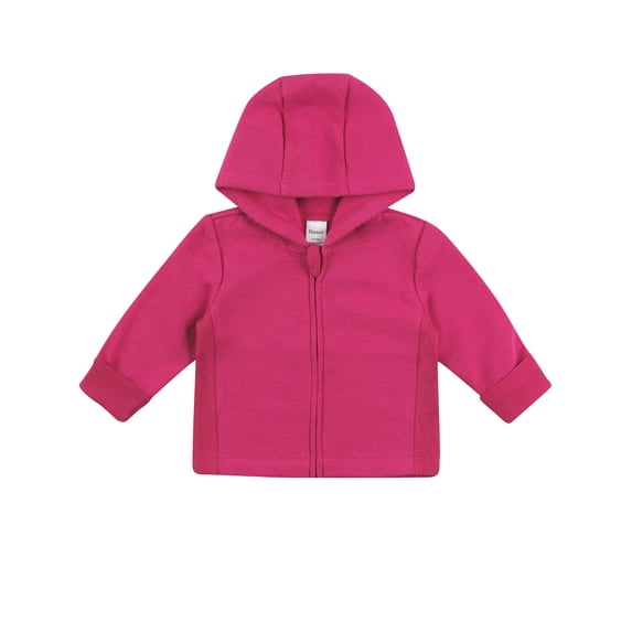 Hanes Zippin Baby Fleece Full-Zip Hooded Jacket, Adjustable Cuffs, Boys & Girls Honeymoon Pink 0M-6M