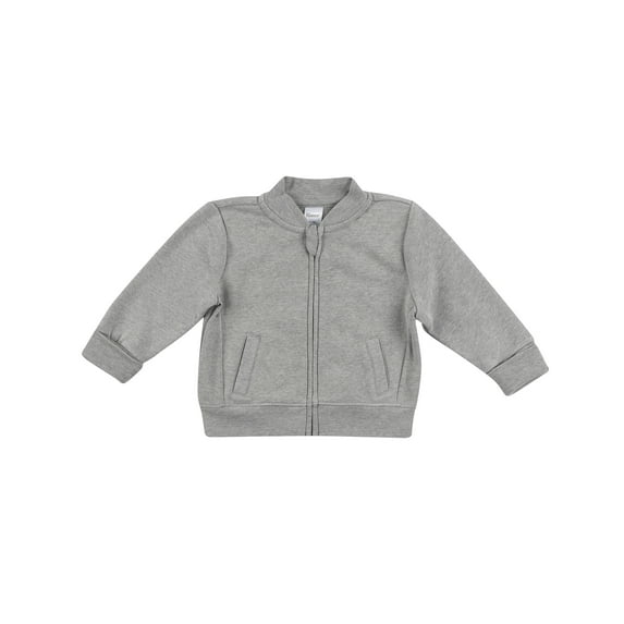 Hanes Zippin Baby Fleece Full-Zip Jacket, Adjustable Cuffs, Boys & Girls Medium Heather Grey 0M-6M