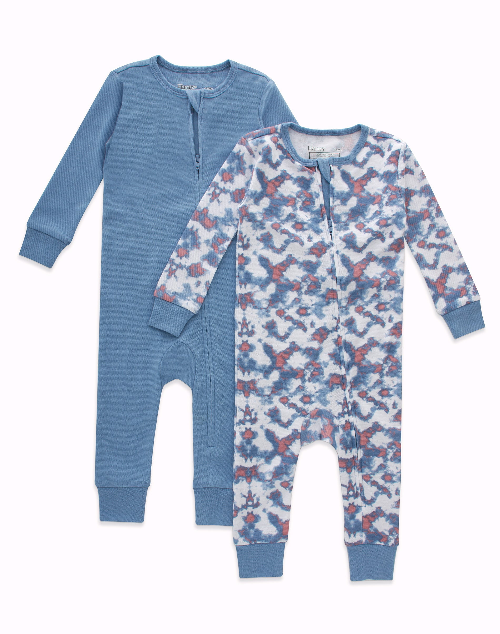 Hanes Zippin Baby Knit Long Sleeve Footless Zip Sleep N' Play, SnugFit