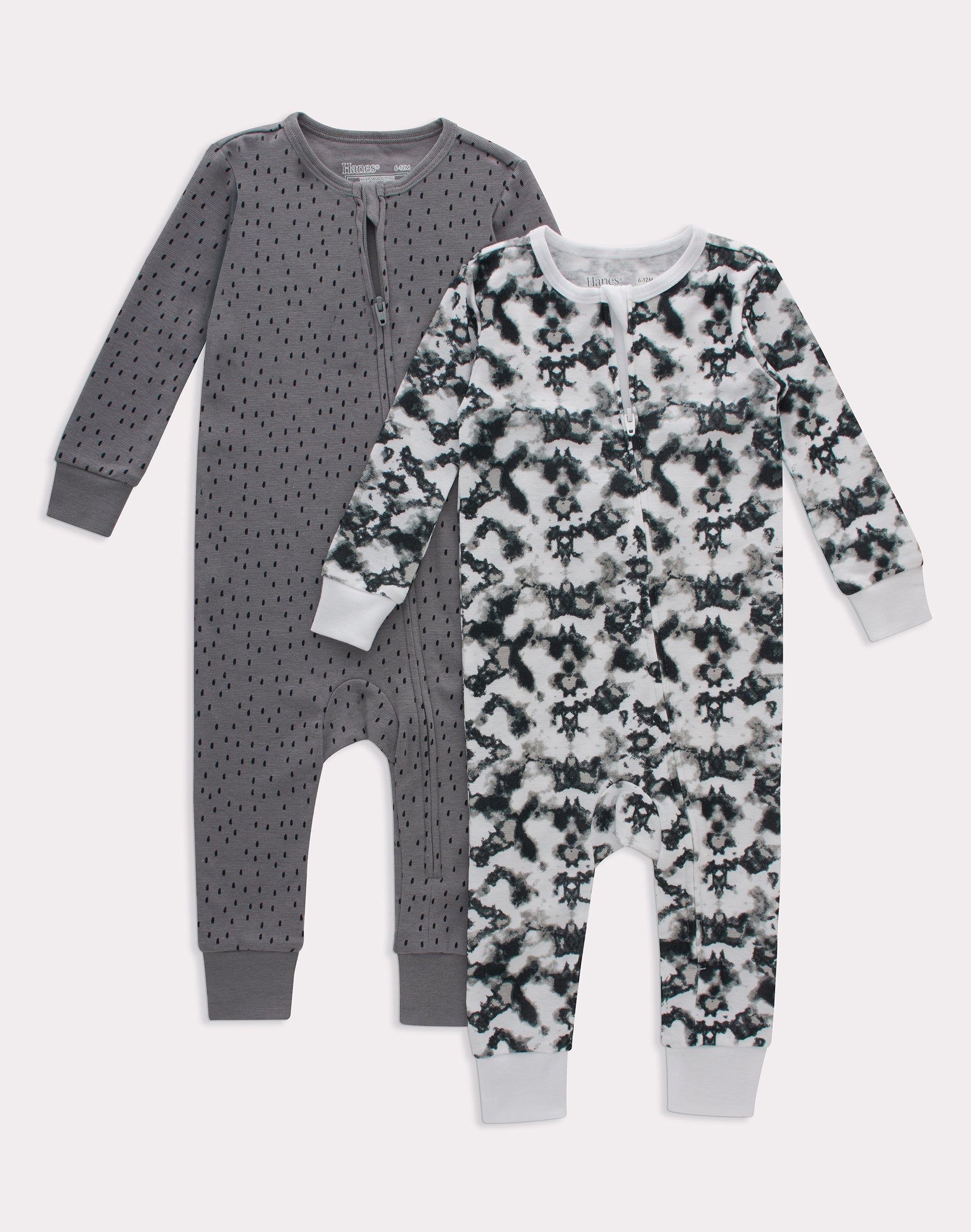 Hanes Zippin Baby Knit Long Sleeve Footless Zip Sleep N' Play, SnugFit
