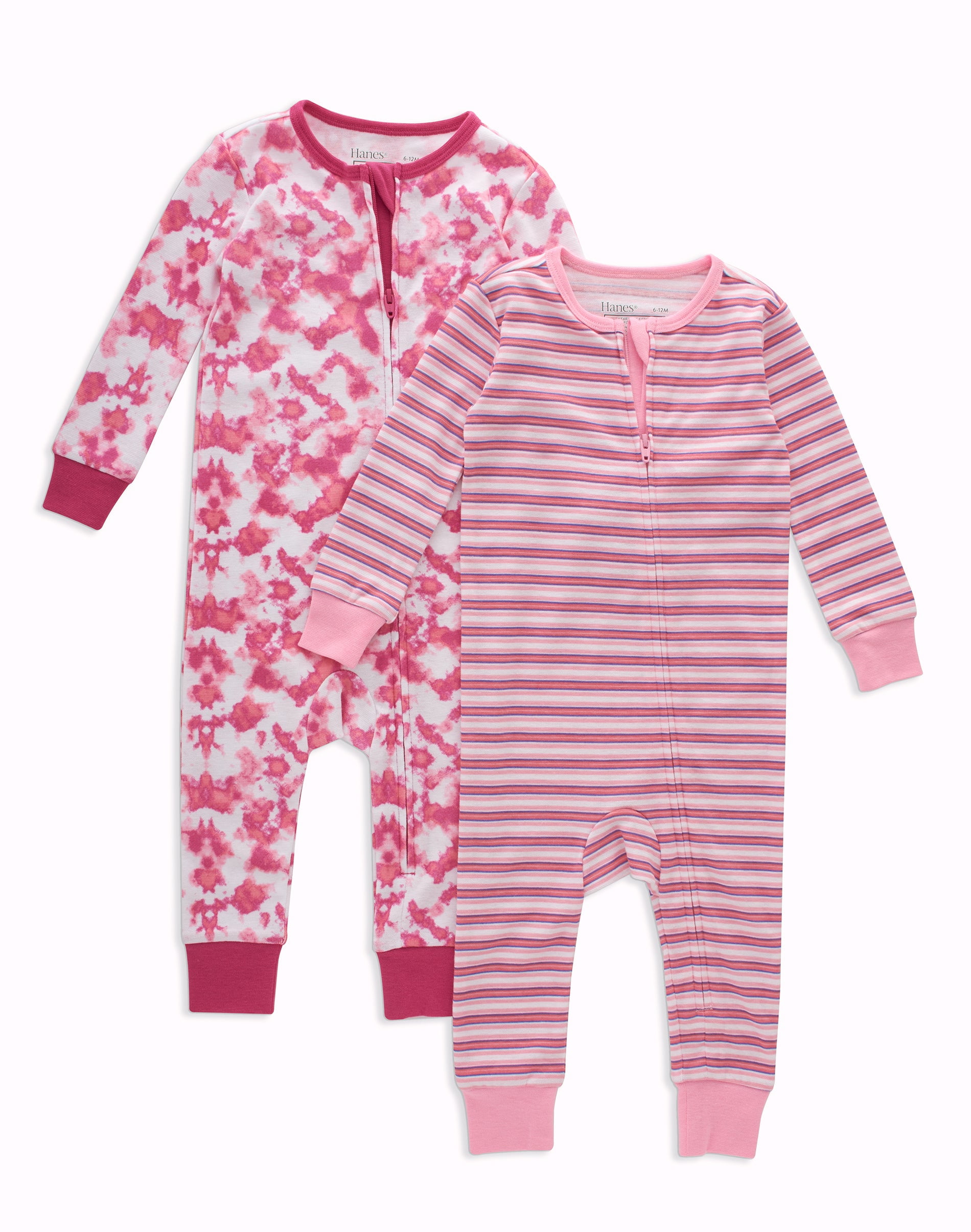 Hanes Zippin Baby Knit Long Sleeve Footless Zip Sleep N' Play, SnugFit