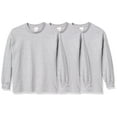 thumbnail image 1 of Hanes boys Tagless Long Sleeve Tee Pack of 3 T Shirt, Light Steel, X-Small US, 1 of 1