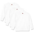 thumbnail image 1 of Hanes boys Tagless Long Sleeve Tee Pack of 3 T Shirt, White, X-Small US, 1 of 1