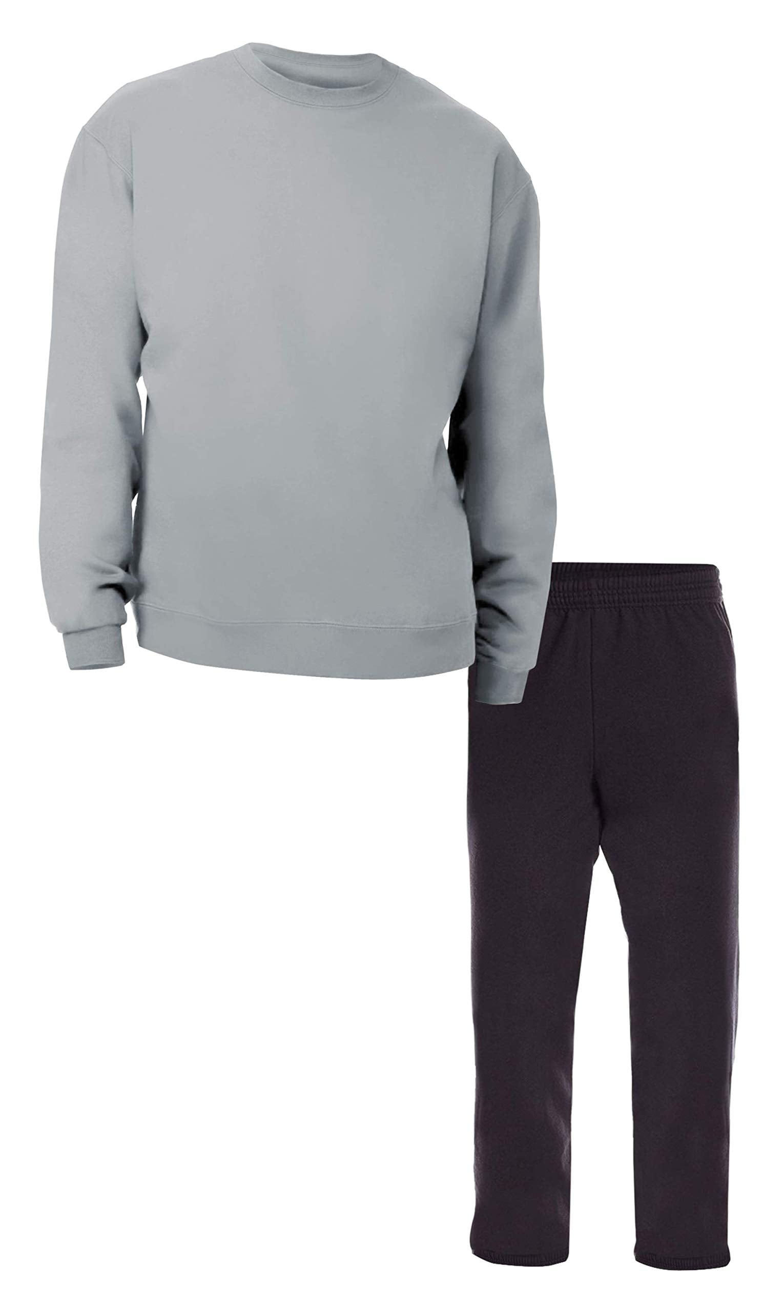 Hanes comfortsoft black fleece lined sweatpants with light steel crew