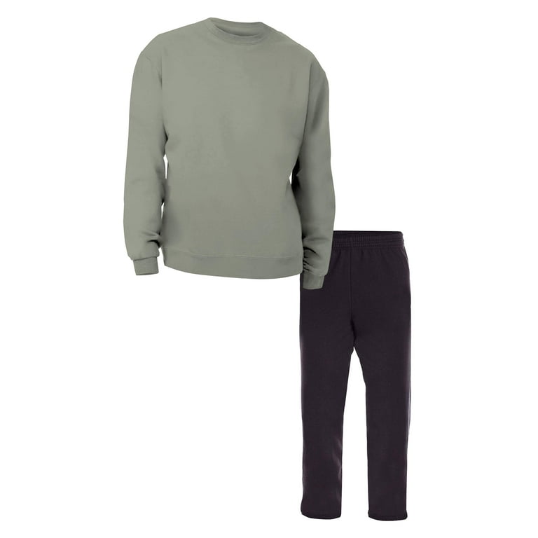 Hanes comfortsoft stone washed green sweatshirt with black jogger
