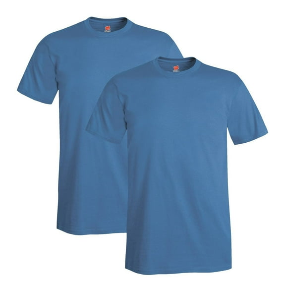 Hanes mens 4.5 oz. 100 Ringspun Cotton nano-T T-Shirt4980-Denim Blue-3XL-2PK Pack of 1