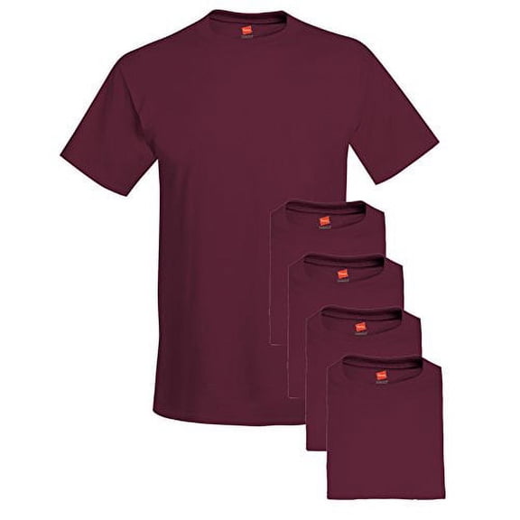 Hanes mens 5.2 oz. ComfortSoft Cotton T-Shirt5280-MAROON-2XL-5PK Pack of 5