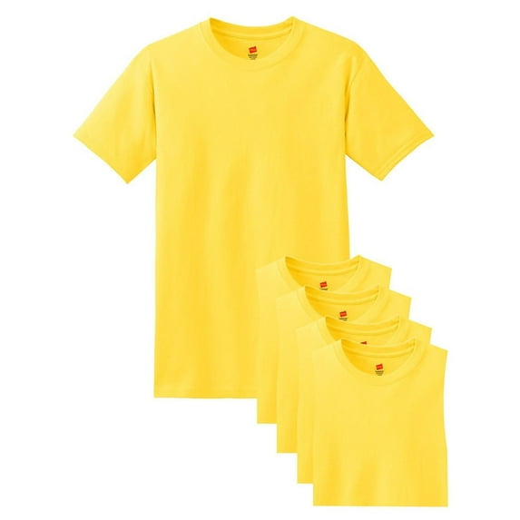 Hanes mens 5.2 oz. ComfortSoft Cotton T-Shirt5280-YELLOW-XL-5PK Pack of 5