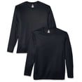 thumbnail image 1 of Hanes Men’s 4 oz Cool Dri Long Sleeve Performance T-Shirt (Pack of 2) 2 Black, 1 of 1