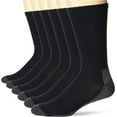 thumbnail image 1 of Hanes mens Crew Socks, 6-pair Pack Work Sock, Black, 6 12 US, 1 of 6