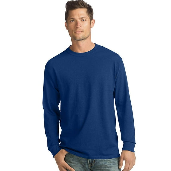 Hanes mens Essentials Long Sleeve T-shirt Value Pack 4-pack fashion t shirts, Deep Royal, 3X-Large US