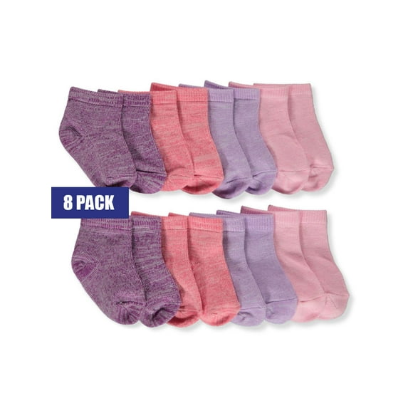Hanes unisex baby Ultimate Flexy Ankle Length 8-pack Socks, Purple/Pink, 0-6 Months US