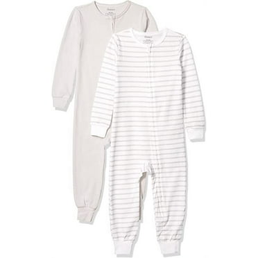 Hanes unisex baby Ultimate Zippin 2 Pack Sleep Layette Set, Grey Stripe, 0-6 Months US
