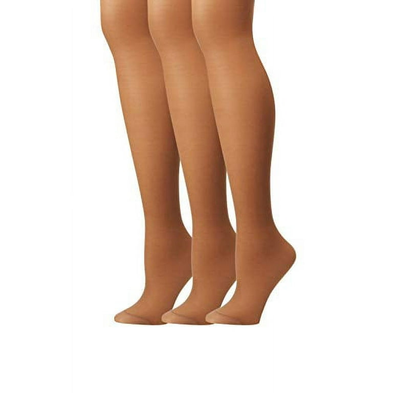 Hanes womens Alive Full Support Control Top Reinforced Toe  Pantyhose00810-Barely There-F-3PK Pack of 3