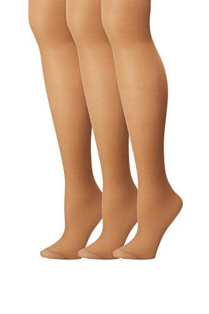 Hanes womens Alive Full Support Control Top Reinforced Toe  Pantyhose00810-Nude-E-3PK Pack of 3