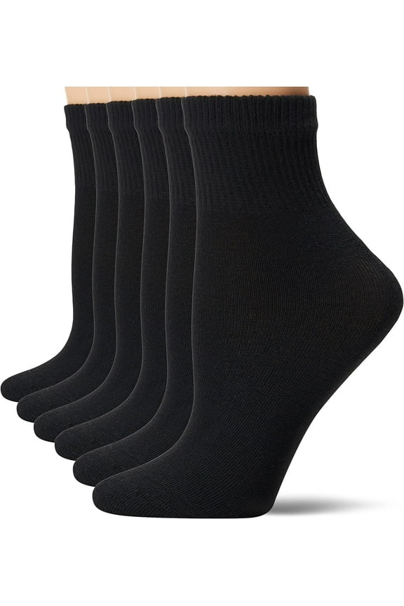 Hanes womens Ultimate Comfort Toe Seamed Ankle Socks Pack Of 6
