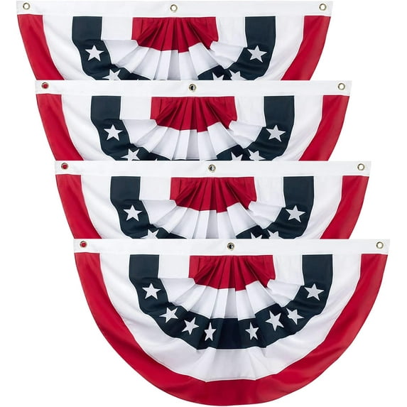 Hanety 3' x 6' Polyester Memorial Day and Veterans Day Outdoor Flag, 4 Pack