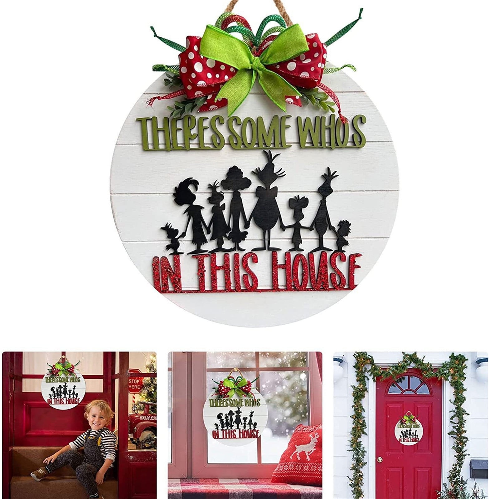 Grinch,Grinch Christmas Decorations,Grinch Decor,3D Wooden Door