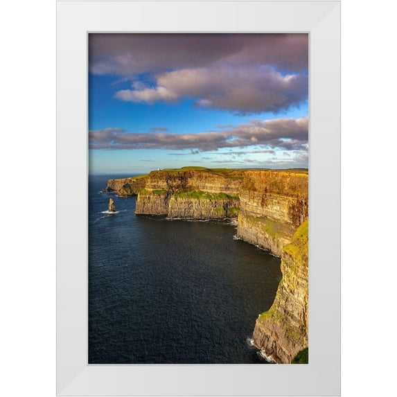 Haney, Chuck 11x14 White Modern Wood Framed Museum Art Print Titled - Cliffs of Moher in County Clare-Ireland