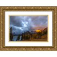 thumbnail image 1 of Haney, Chuck 14x11 Gold Ornate Wood Framed with Double Matting Museum Art Print Titled - Shoulder of Mount Cleveland bathed in golden sunrise light in Glacier National Park-Montana-USA, 1 of 4