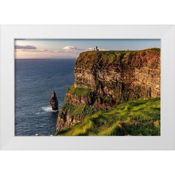Haney, Chuck 14x11 White Modern Wood Framed Museum Art Print Titled - Cliffs of Moher in County Clare-Ireland