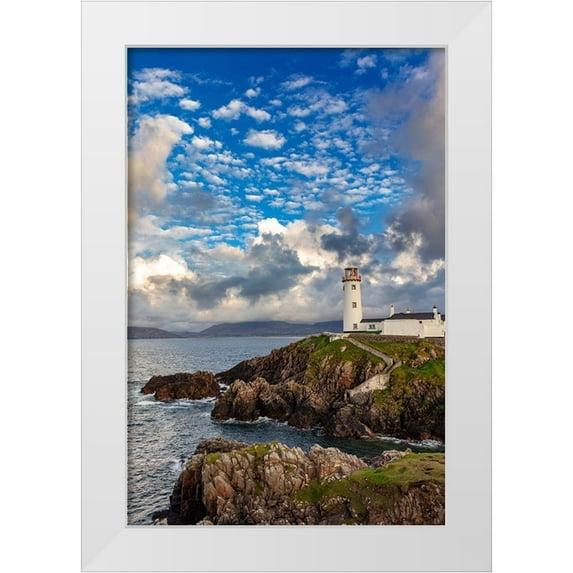 Haney, Chuck 17x24 White Modern Wood Framed Museum Art Print Titled - Fanad Head Lighthouse in County Donegal-Ireland