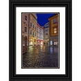 thumbnail image 1 of Haney, Chuck 23x32 Black Ornate Wood Framed with Double Matting Museum Art Print Titled - Narrow wet cobblestone streets in Old Town in Prague-Czech Republic, 1 of 4