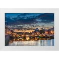 thumbnail image 1 of Haney, Chuck 24x17 White Modern Wood Framed Museum Art Print Titled - The Grattan Bridge over the River Liffey at dusk in downtown Dublin-Ireland, 1 of 4