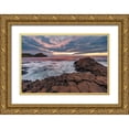 thumbnail image 1 of Haney, Chuck 32x23 Gold Ornate Wood Framed with Double Matting Museum Art Print Titled - Interlocking basalt columns at sunset at the Giants Causeway near Bushmills-Northern Ireland, 1 of 4