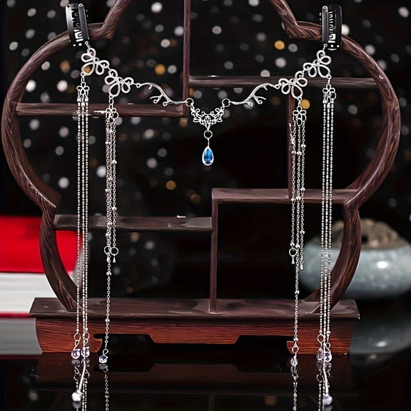 Hanfu Headdress Retro Handmade Water Drop Tassel Hair Additions Princess Super Bindi Forehead Jewelry Performance Face Curtain Ornaments