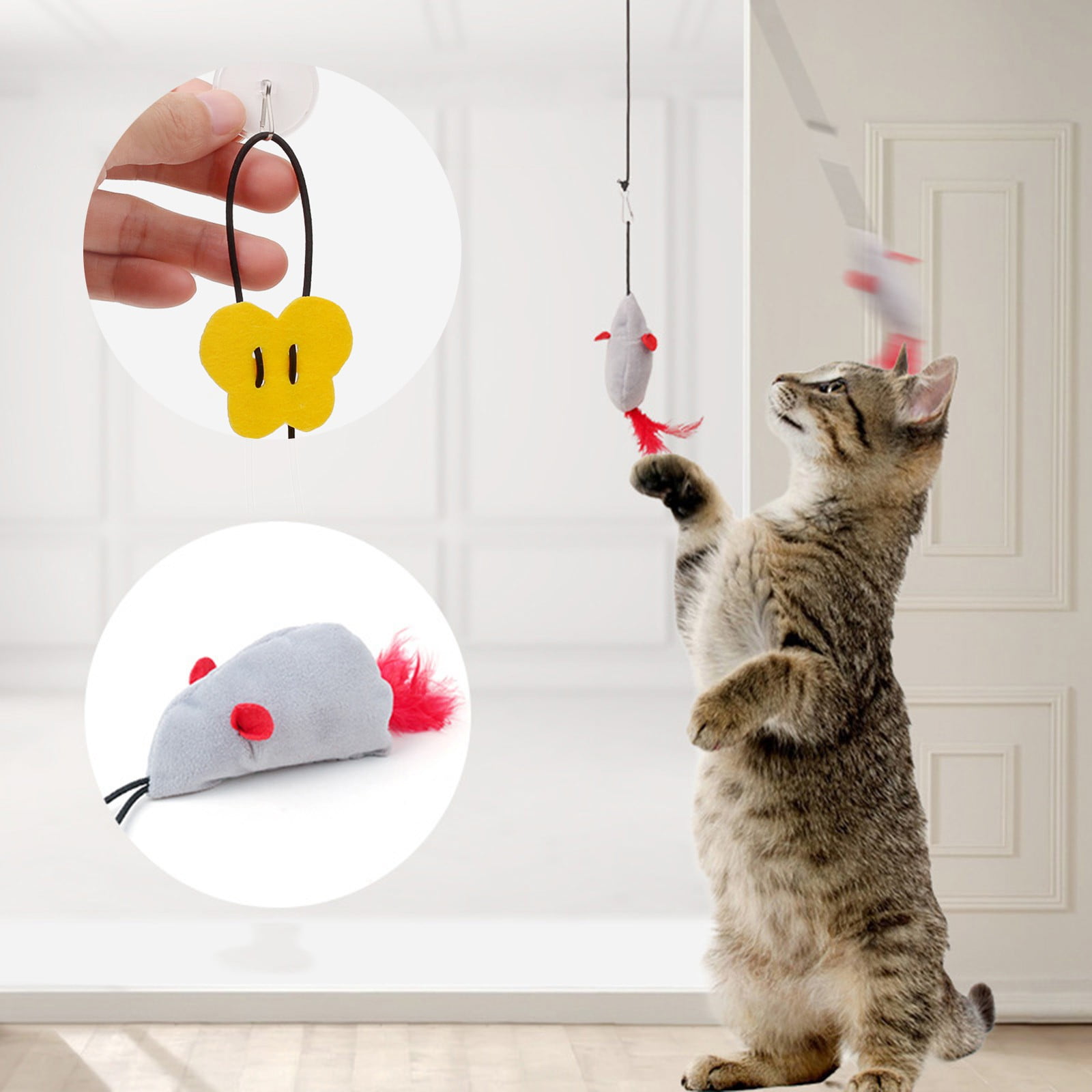 Hang A Vocal Mice Plush Cat Toy Called A Mice Hi Hi Cat Tease Stick Cat 