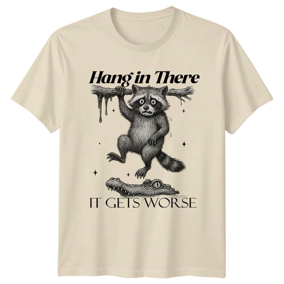 Hang In There Animals Mens T-Shirt Womens Tee Graphic Top