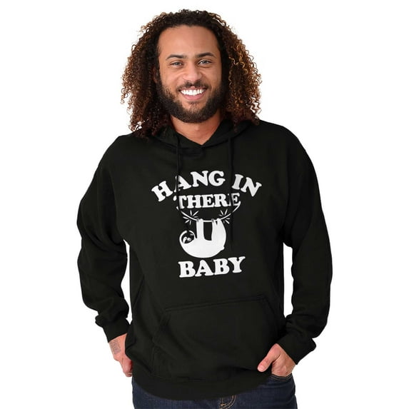 Hang In There Sloth Encouragement Unisex Plus Fleece Graphic Hoodie Brisco Brands 3X