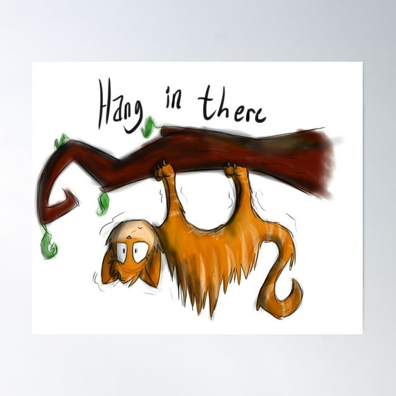Hang In There - Thunderstorm Poster Wall Art, Modern Wall Decor For Living Room Bedroom, 16x24 UNFRAMED