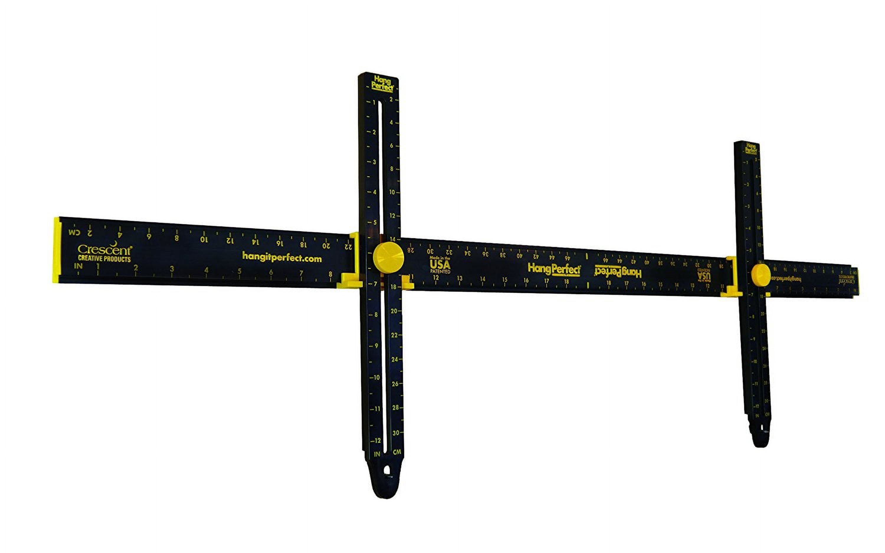 Black Adjustable Picture Hanging Tool with Built-in Level, 38 inch