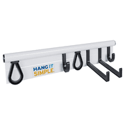 Hang It Simple 18 Wall-Mount Modular Rail Organizer - Adjustable, White