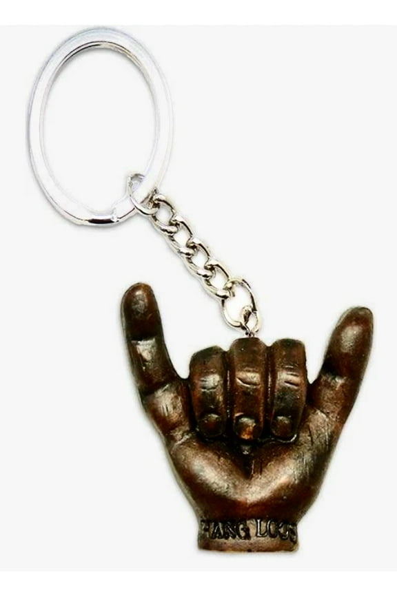 3.75-inch Hang Loose Shaka Split Ring Keychain