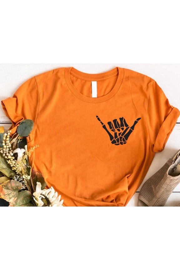 Hang Loose Skeleton Hand Shirt Halloween Shirt Skeleton Hand TShirt Skeleton Hand Tee Grap