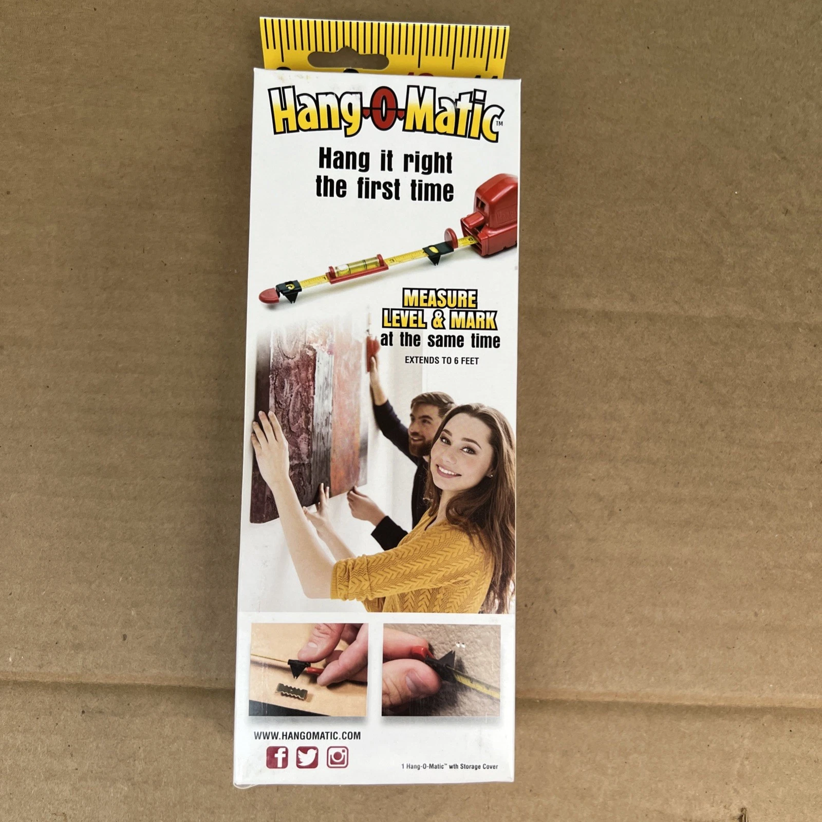 Hang-O-Matic Measure | Level | Mark | 6' Measuring Tape For Hanging Frames