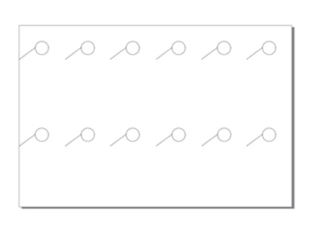 Hang Tags w Bleed (2-3/4" x 5-1/2") 12-UP on 18"x 12" Ivory 67lb Vlm- 100 Sheets