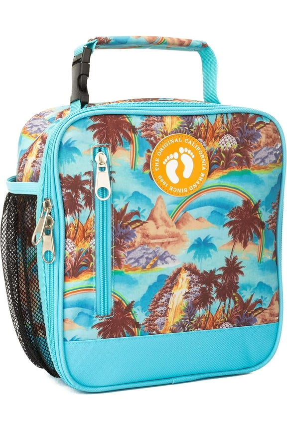 Basic Insulated Lunch Bag for Work, Thermal Reusable Office Lunch Box for Men, Women (Palm Trees)