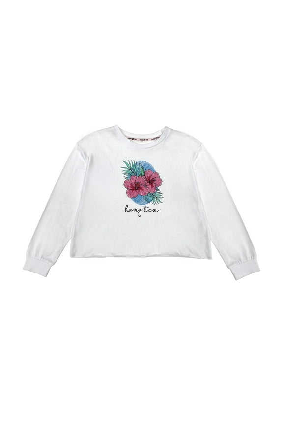Girls Long Sleeve Boxy T-Shirt Sizes S-XL