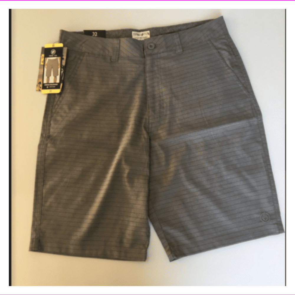 Hang Ten Men's Hybrid Short (Khaki, 32)