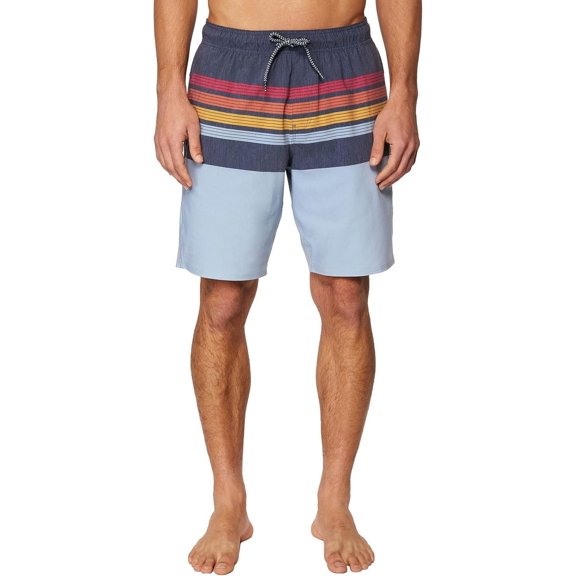 Hang Ten Men's Quick-Dry Stretch Pockets Swim Shorts (Light Blue, X-Large)